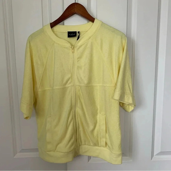Out from Under Urban Outfitter’s Valtina Terry Track Jacket Yellow Top Med beach - Picture 12 of 12